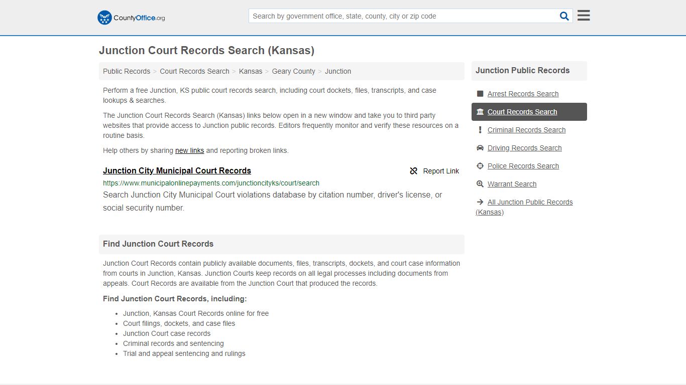 Court Records Search - Junction, KS (Adoptions, Criminal, Child Support ...